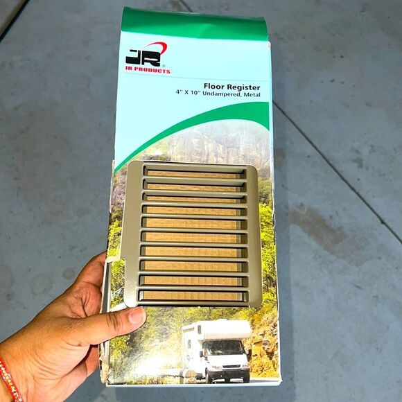 JR Products Undampered Floor Register - 4" x 10", Brown - Picture 5 of 5